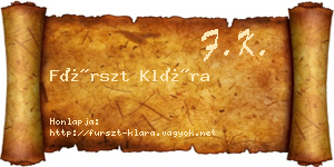 Fürszt Klára névjegykártya