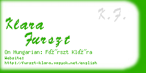 klara furszt business card